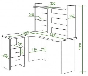 Стол компьютерный Домино Lite СКЛ-Угл130+НКЛ-130 в Приобье - priobie.mebel24.online | фото 2