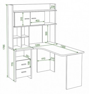 Стол компьютерный Домино Lite СКЛ-Угл130+НКЛХ-120 КВ ПРАВ в Приобье - priobie.mebel24.online | фото 2