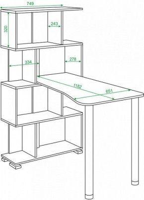 Стол компьютерный Домино нельсон СЛ-5-4СТ-2+БД+БЯ в Приобье - priobie.mebel24.online | фото 2