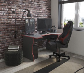 Стол компьютерный ВАРДИГ K1 120x82, антрацит/красный в Приобье - priobie.mebel24.online | фото 4