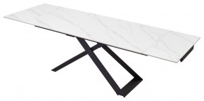 Стол LIVORNO 180 MATT WHITE MARBLE SOLID CERAMIC / BLACK, ®DISAUR в Приобье - priobie.mebel24.online | фото 4
