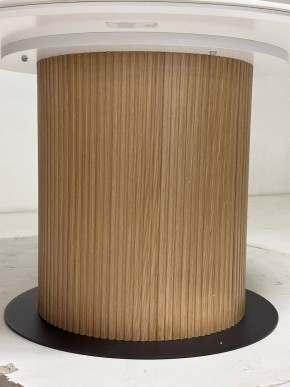 Стол MESA D120 цвет БЕЛЫЙ МРАМОР M326 / Каркас OAK, ®DISAUR в Приобье - priobie.mebel24.online | фото 4
