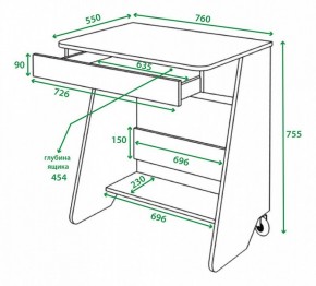 Стол письменный Домино Нельсон СК-7 в Приобье - priobie.mebel24.online | фото 2