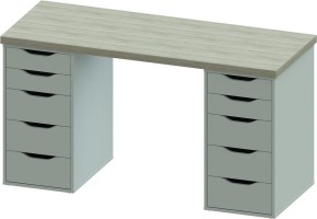 Стол письменный Ингар 2/55 140x75x55, дуб беленый/белый в Приобье - priobie.mebel24.online | фото 2
