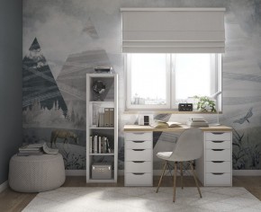 Стол письменный Ингар 2/55 140x75x55, дуб беленый/белый в Приобье - priobie.mebel24.online | фото 4