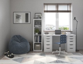 Стол письменный Ингар белый, 140x75, с двумя тумбами в Приобье - priobie.mebel24.online | фото 2
