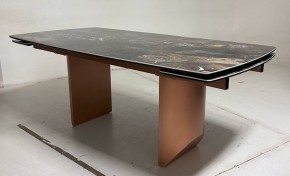 Стол ПУАНТО 200 TITANIUM LAWA NERO, керамика / МЕДЬ каркас М-City в Приобье - priobie.mebel24.online | фото 3