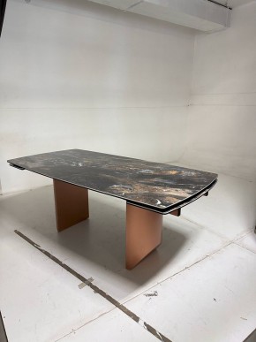 Стол ПУАНТО 200 TITANIUM LAWA NERO, керамика / МЕДЬ каркас М-City в Приобье - priobie.mebel24.online | фото 4