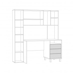 Стол рабочий 12.95 N Комфорт (Дуб сонома, Темно - серый U2601) в Приобье - priobie.mebel24.online | фото 3