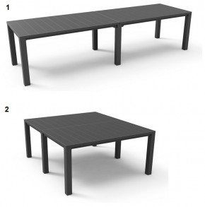 Стол раскладной Джули (Julie Double table 2 configurations) Графит в Приобье - priobie.mebel24.online | фото