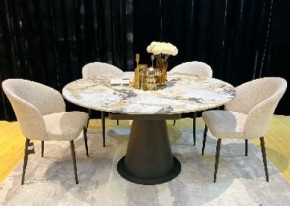 Стол TERAMO 135 GLOSS GRAND JADE SOLID CERAMIC, керамика, поворотн.механизм / Черный каркас, ®DISAUR в Приобье - priobie.mebel24.online | фото 2