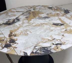 Стол TERAMO 135 GLOSS GRAND JADE SOLID CERAMIC, керамика, поворотн.механизм / Черный каркас, ®DISAUR в Приобье - priobie.mebel24.online | фото 4