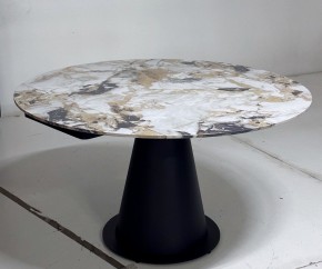 Стол TERAMO 135 GLOSS GRAND JADE SOLID CERAMIC, керамика, поворотн.механизм / Черный каркас, ®DISAUR в Приобье - priobie.mebel24.online | фото 5