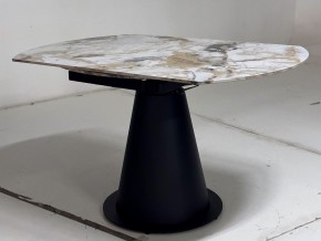 Стол TERAMO 135 GLOSS GRAND JADE SOLID CERAMIC, керамика, поворотн.механизм / Черный каркас, ®DISAUR в Приобье - priobie.mebel24.online | фото 9