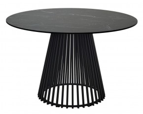 Стол TERNI 120 MATT BLACK MARBLE SOLID CERAMIC Черный мрамор матовый, керамика /Черн.каркас, ®DISAUR в Приобье - priobie.mebel24.online | фото
