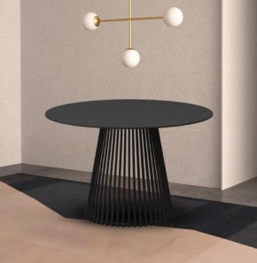Стол TERNI 120 MATT BLACK MARBLE SOLID CERAMIC Черный мрамор матовый, керамика /Черн.каркас, ®DISAUR в Приобье - priobie.mebel24.online | фото 2