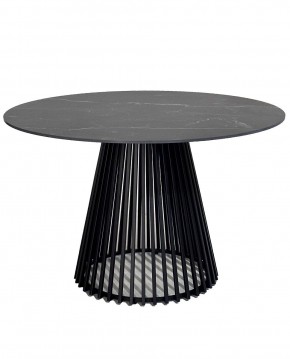 Стол TERNI 120 MATT BLACK MARBLE SOLID CERAMIC Черный мрамор матовый, керамика /Черн.каркас, ®DISAUR в Приобье - priobie.mebel24.online | фото 3