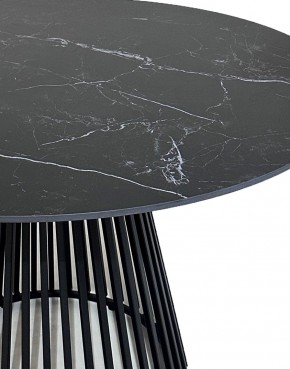 Стол TERNI 120 MATT BLACK MARBLE SOLID CERAMIC Черный мрамор матовый, керамика /Черн.каркас, ®DISAUR в Приобье - priobie.mebel24.online | фото 4