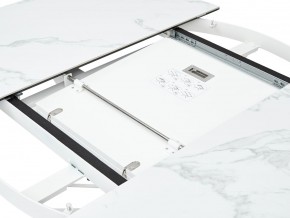 Стол TRENTO 120 HIGH GLOSS STATUARIO Белый мрамор глянцевый, керамика/ белый каркас, ®DISAUR в Приобье - priobie.mebel24.online | фото 3