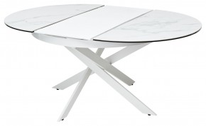 Стол TRENTO 120 HIGH GLOSS STATUARIO Белый мрамор глянцевый, керамика/ белый каркас, ®DISAUR в Приобье - priobie.mebel24.online | фото 6