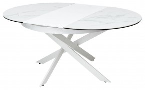 Стол TRENTO 120 HIGH GLOSS STATUARIO Белый мрамор глянцевый, керамика/ белый каркас, ®DISAUR в Приобье - priobie.mebel24.online | фото 7