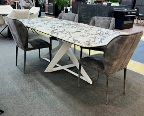 Стол VICENZA 220 BULGARI WHITE, керамика / белый, ®DISAUR в Приобье - priobie.mebel24.online | фото 2