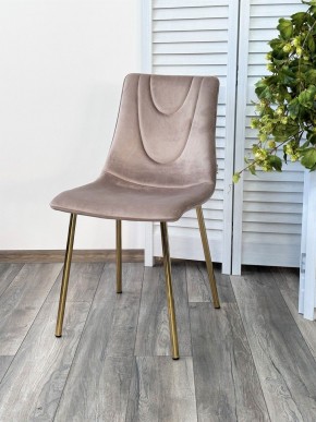 Стул ELLI BLUVEL-40 Бежевый, велюр / золотой каркас М-City в Приобье - priobie.mebel24.online | фото 4