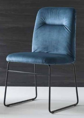 Стул GRETA CB/1904 MET.P15 MATT BLACK/ VENICE S0J OCEAN BLUE в Приобье - priobie.mebel24.online | фото