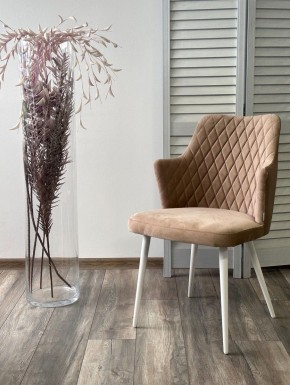 Стул HERMAN 360 град. БЕЖЕВЫЙ #5, велюр / белый каркас М-City в Приобье - priobie.mebel24.online | фото 2