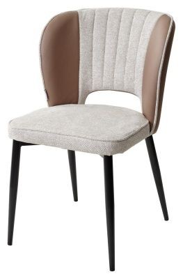 Стул HERMES WZ2042-02 светло-бежевый фактурный велюр/ HK017-31 серо-коричневый PU, М-City в Приобье - priobie.mebel24.online | фото 1
