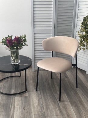 Стул ЛЕОНАРДО H-06 Бежевый, велюр / черный каркас М-City в Приобье - priobie.mebel24.online | фото 3