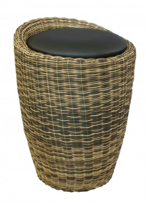 Табурет с местом для хранения LM-1100Rattan, чёрный в Приобье - priobie.mebel24.online | фото