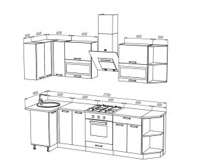 ТЕХНО Кухонный гарнитур угловой 2,7х0,9 м Компоновка №2 в Приобье - priobie.mebel24.online | фото 8