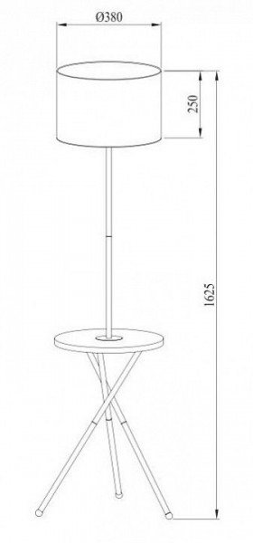 Торшер с полкой Arte Lamp Combo A2070PN-1BK в Приобье - priobie.mebel24.online | фото 2