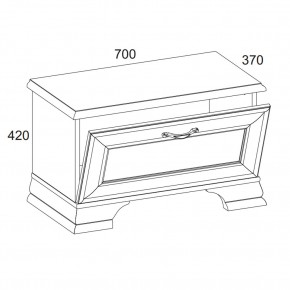 Тумба для обуви 1D TIFFANY, цвет вудлайн кремовый в Приобье - priobie.mebel24.online | фото 2