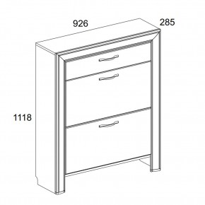 Тумба для обуви 2D1S, OLIVIA, цвет вудлайн крем/дуб анкона в Приобье - priobie.mebel24.online | фото 2