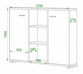 Тумба комбинированная Домино нельсон ПУ-60-3 в Приобье - priobie.mebel24.online | фото 2