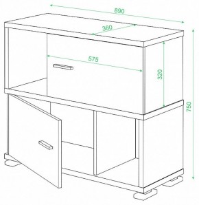 Тумба комбинированная Домино СБ-30/2 в Приобье - priobie.mebel24.online | фото 2