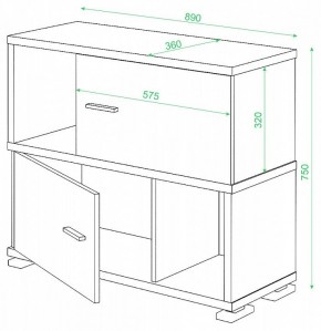 Тумба комбинированная СБ-30/2 в Приобье - priobie.mebel24.online | фото 2