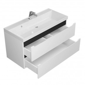 Тумба под раковину Uperwood Tanos 100 см, подвесная, белая/графит в Приобье - priobie.mebel24.online | фото 2