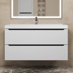 Тумба под раковину Uperwood Tanos 100 см, подвесная, белая/графит в Приобье - priobie.mebel24.online | фото 8