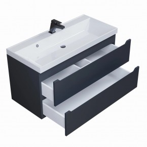 Тумба под раковину Uperwood Tanos 100 см, подвесная, черная матовая в Приобье - priobie.mebel24.online | фото 2