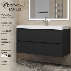 Тумба под раковину Uperwood Tanos 100 см, подвесная, черная матовая в Приобье - priobie.mebel24.online | фото 3