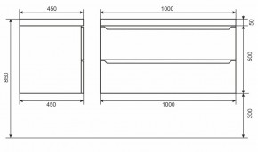 Тумба под раковину Uperwood Tanos 100 см, подвесная, черная матовая в Приобье - priobie.mebel24.online | фото 6