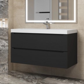 Тумба под раковину Uperwood Tanos 100 см, подвесная, черная матовая в Приобье - priobie.mebel24.online | фото 8