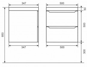 Тумба под раковину Uperwood Tanos 50 см, подвесная, черная матовая в Приобье - priobie.mebel24.online | фото 3