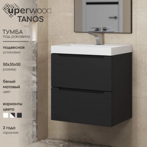 Тумба под раковину Uperwood Tanos 50 см, подвесная, черная матовая в Приобье - priobie.mebel24.online | фото 4