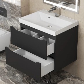 Тумба под раковину Uperwood Tanos 60 см, подвесная, черная матовая в Приобье - priobie.mebel24.online | фото 2