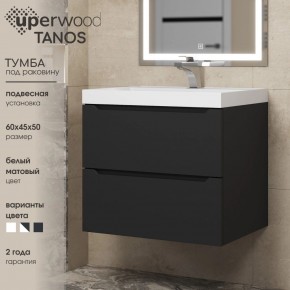 Тумба под раковину Uperwood Tanos 60 см, подвесная, черная матовая в Приобье - priobie.mebel24.online | фото 3