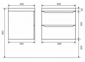 Тумба под раковину Uperwood Tanos 60 см, подвесная, черная матовая в Приобье - priobie.mebel24.online | фото 6